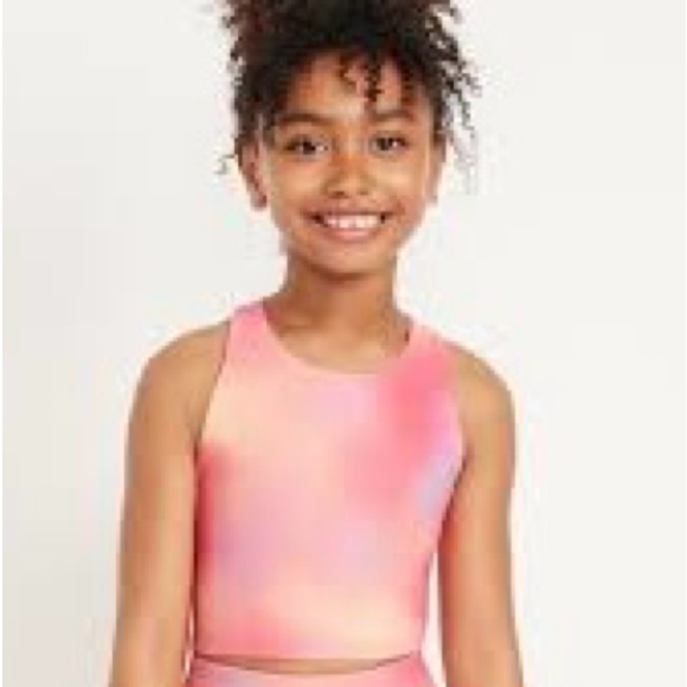 Old Navy Pink and Orange Tie-Dye Crop Top Sports tank